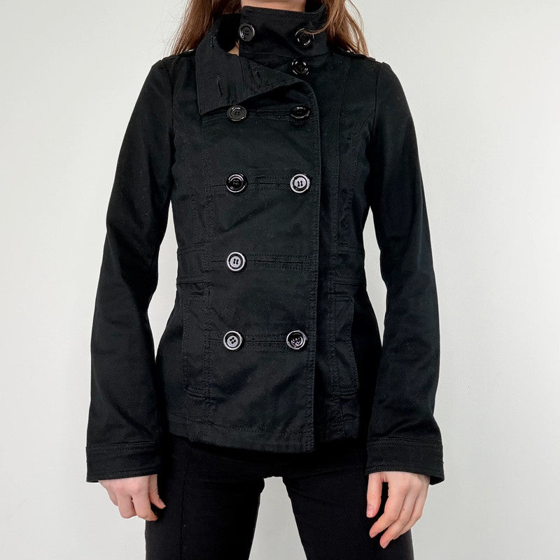 black asymmetric military jacket