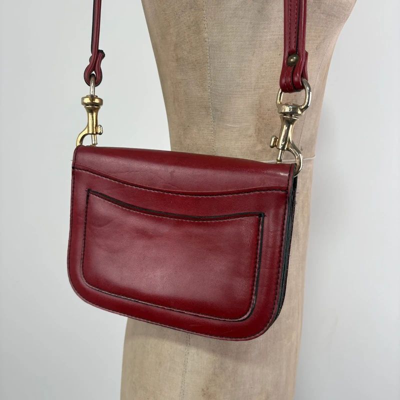 red leather shoulder bag