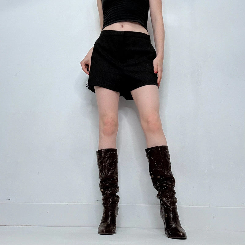 polkadot sandro black mini shorts