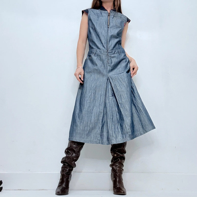 Cop Copine crinkle salvage denim dress