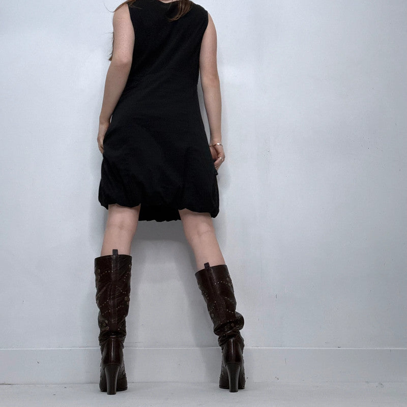 structured puff navy and black
