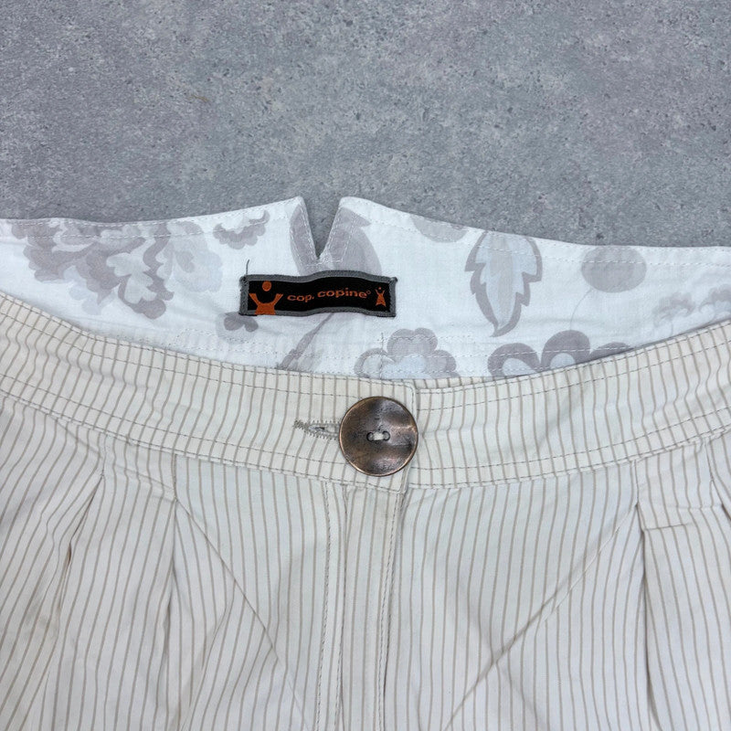 cop copine pleated front pinstripe trousers
