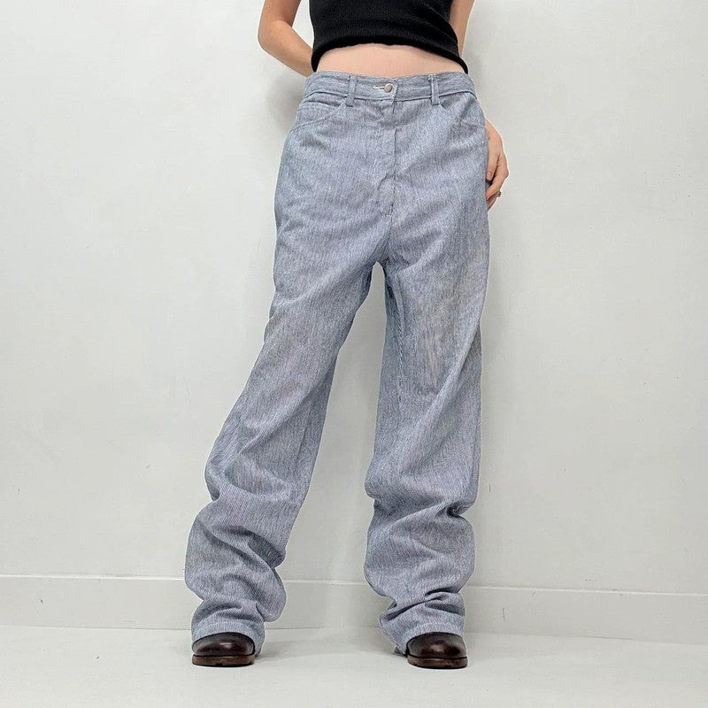 slouchy baggy pinstripe jeans