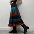 metallic tiered hippie skirt