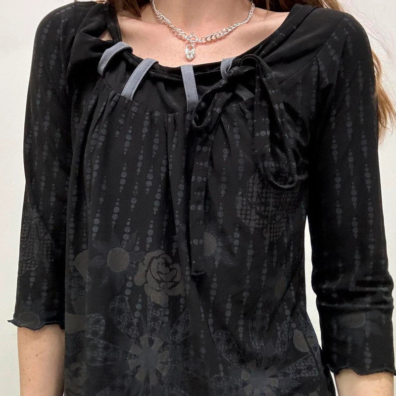 black grunge printed top