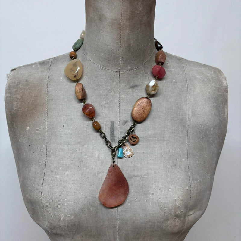 layered chain crystal necklace