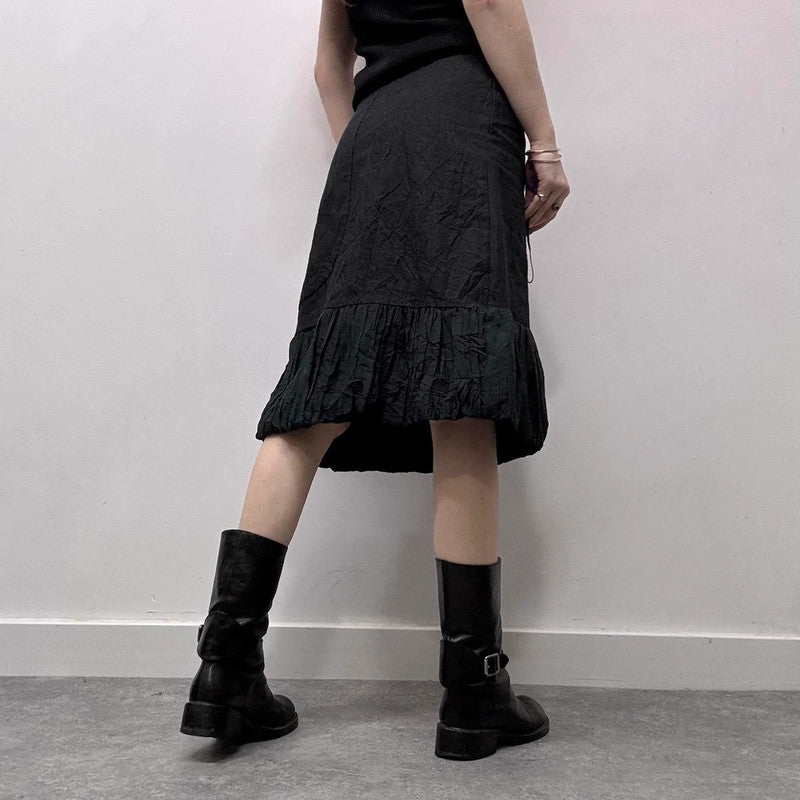black cargo puffy grunge skirt
