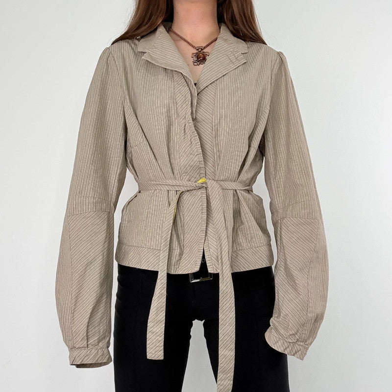 Pinstripe structured cotton jacket