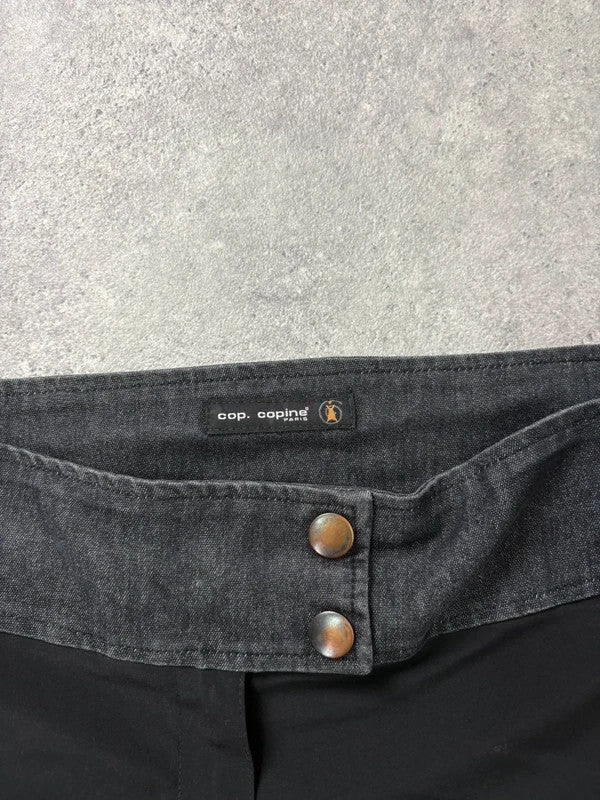 Black Cop Copine Paris maxi skirt with denim waistband