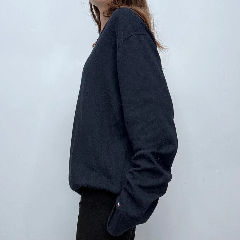 navy blue slouchy oversized jumper