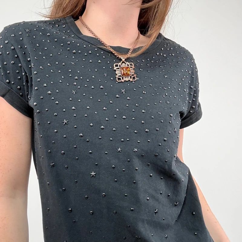 black studded allsaints t-shirt