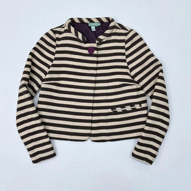 structured striped cropped jacket