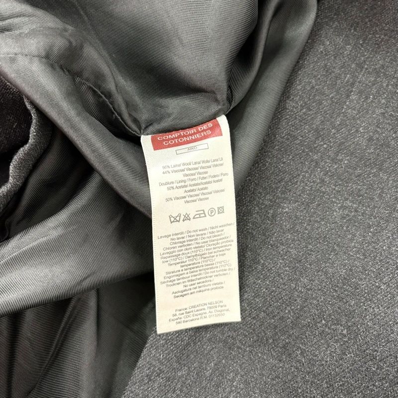 Grey structured boxy high neck jacket