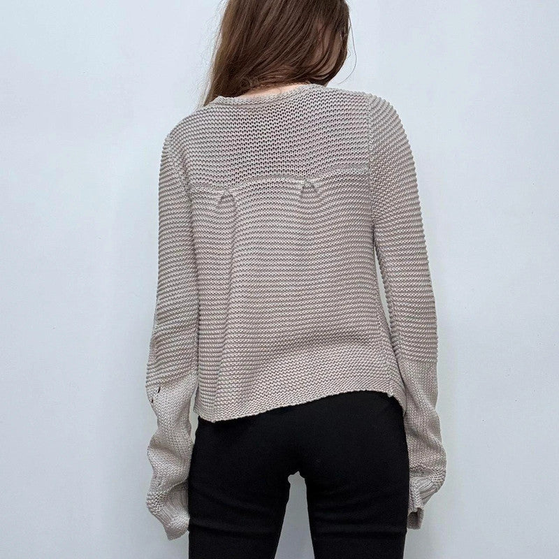 slouchy grey minimalist cardigan