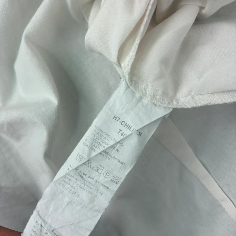 white pleated studded cotton napoleonic Morgan shirt