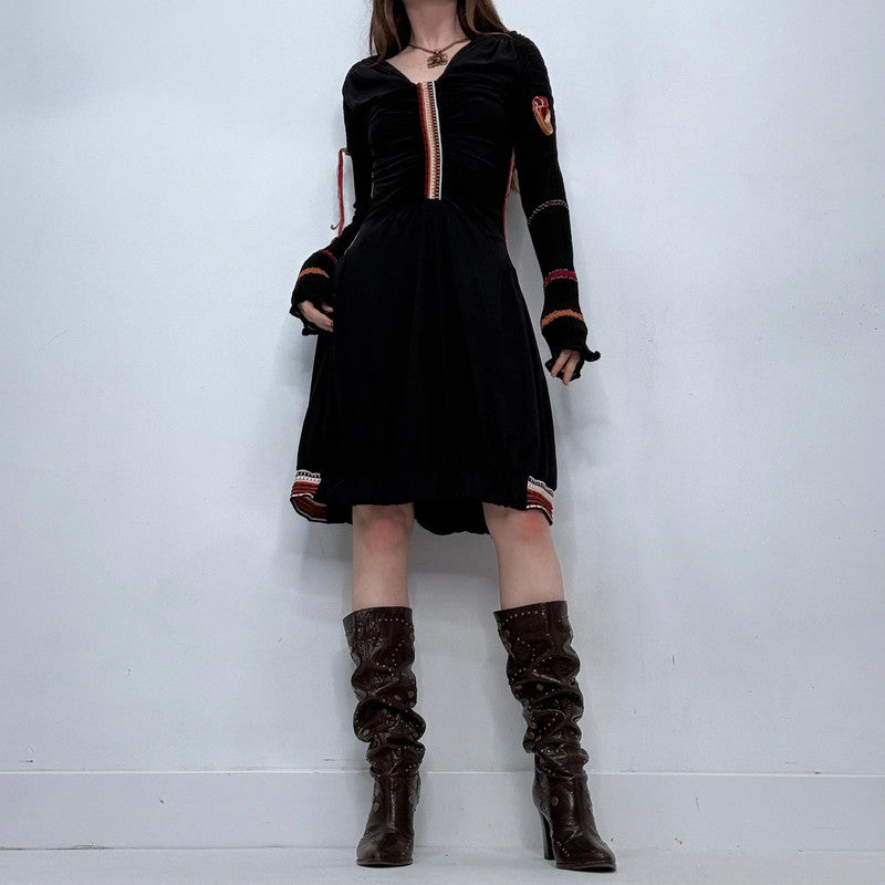 black knit grunge dress