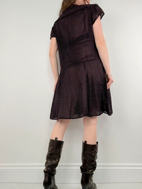 Sheer cotton polkadot babydoll dress