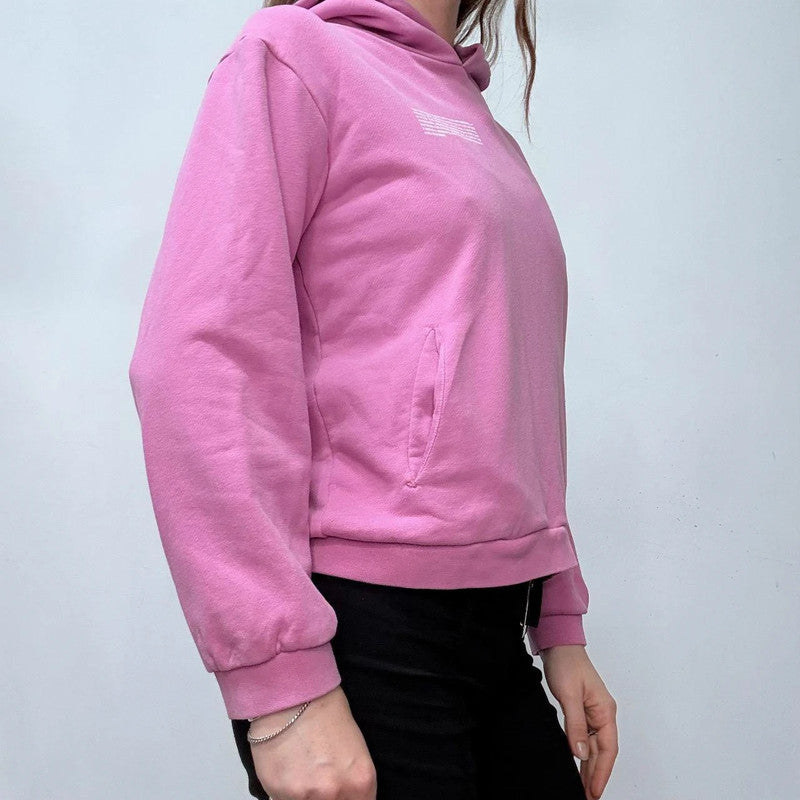 pink pangia cropped cotton hoodie
