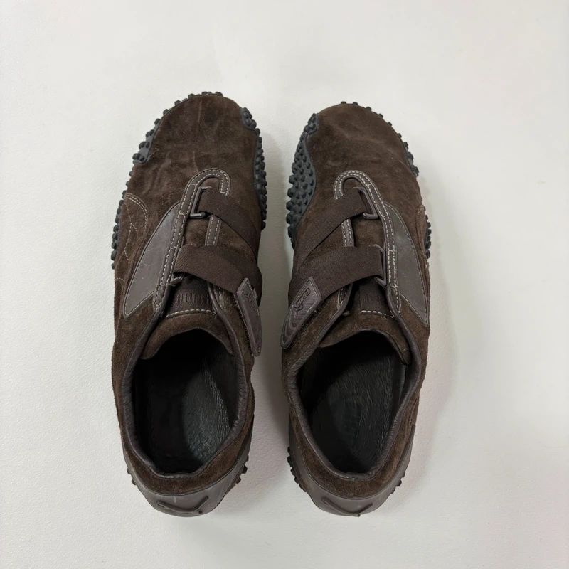 brown suede puma speedcat trainers