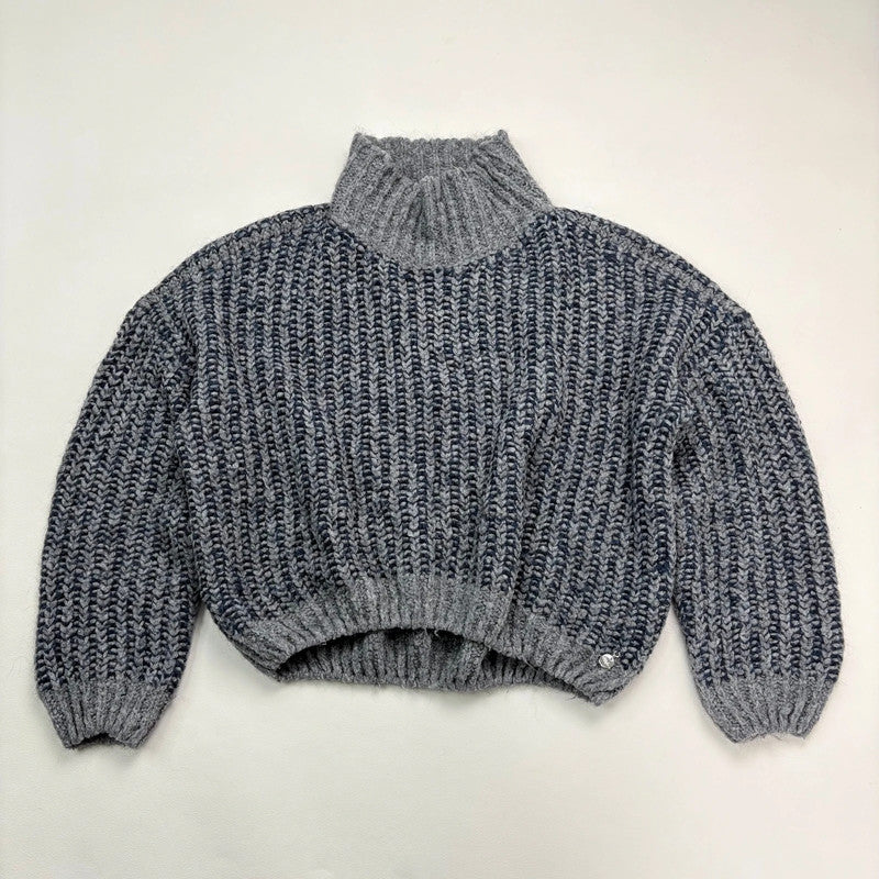 chunky knit cropped puff jumper