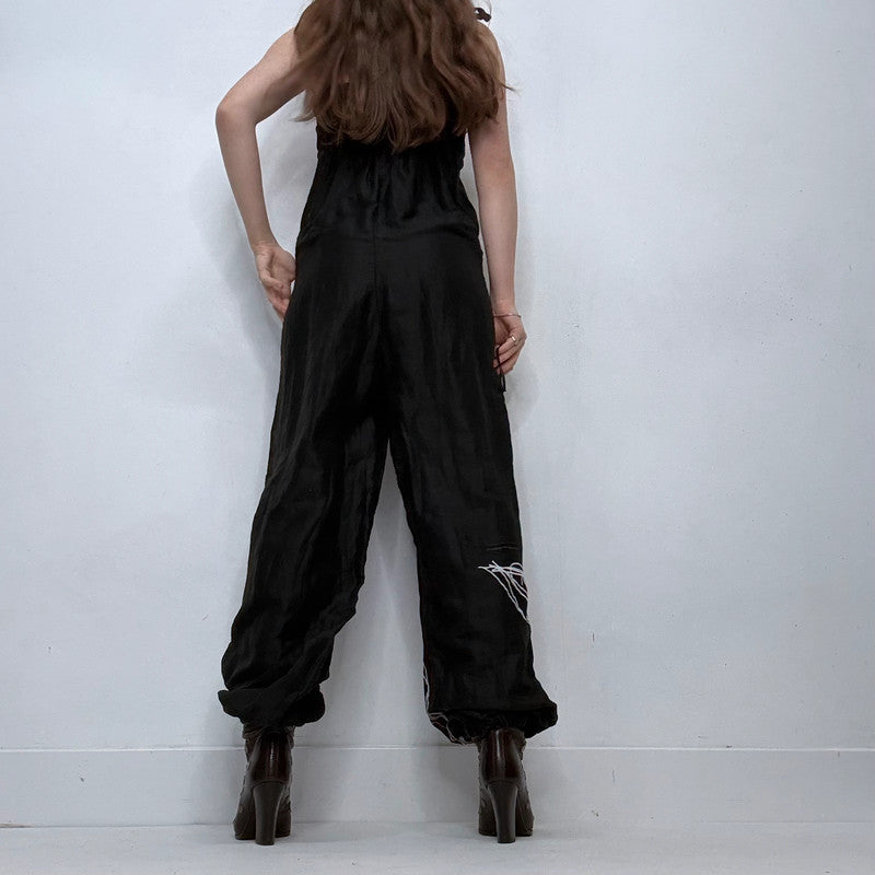 black puff balloon desigual jump suit