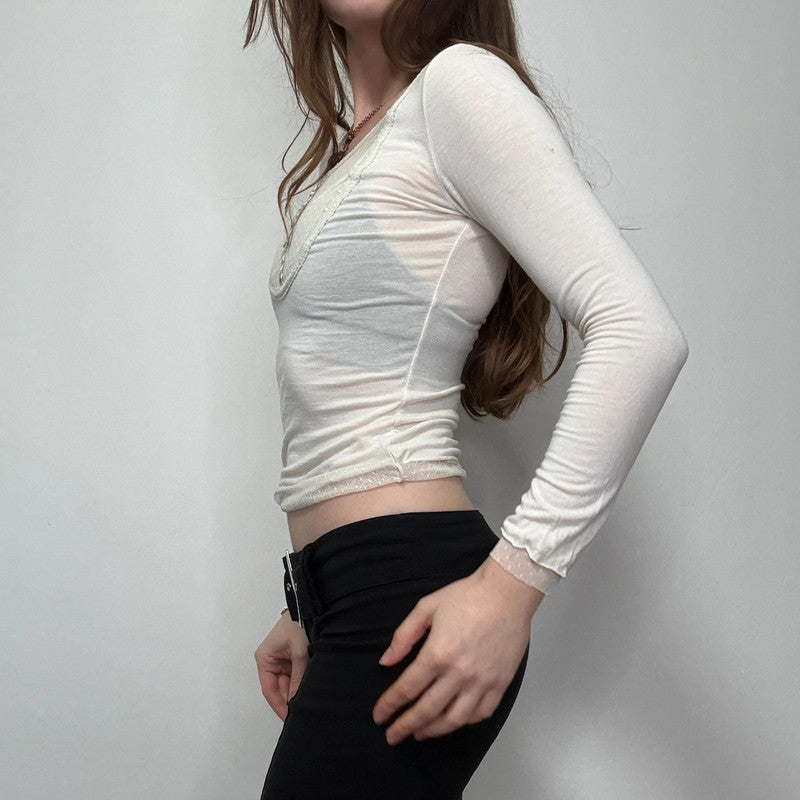white layered lace t-shirt