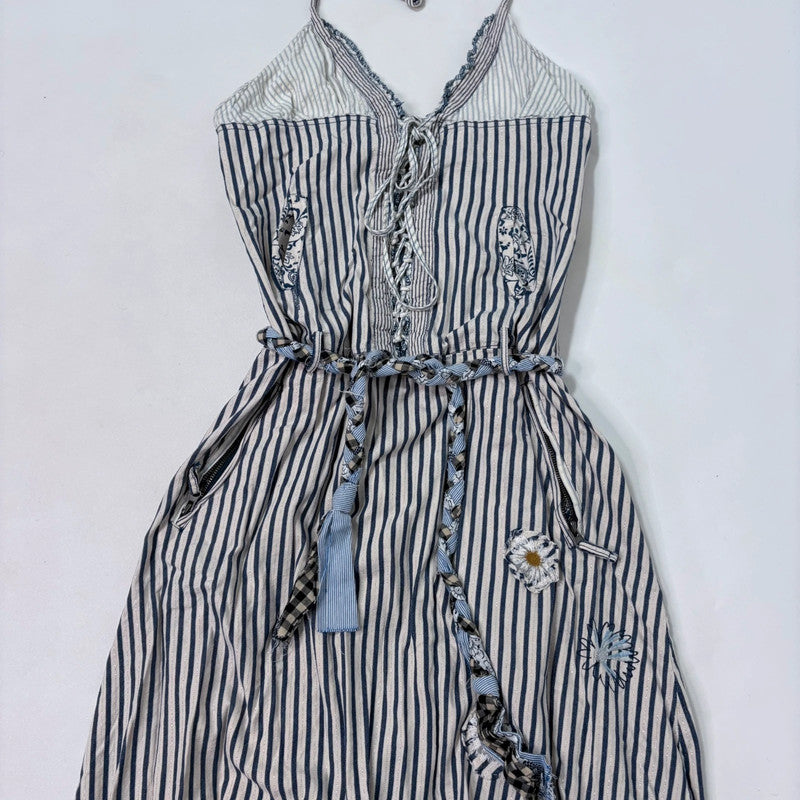 pinstripe batwing slouchy dungarees