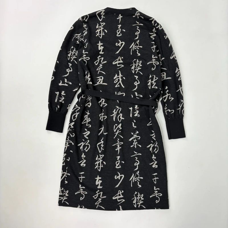 Hanae Mori Longline Wool Cardigan