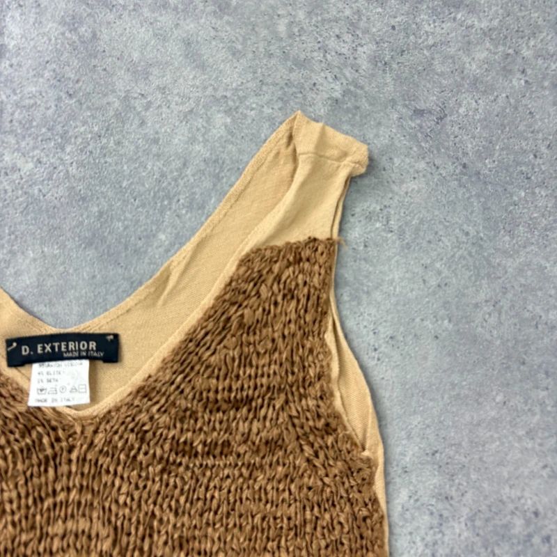tan knitted slouchy vest top