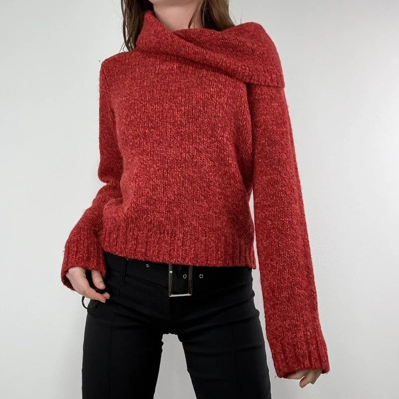 Vintage red knit massimo dutti wool roll neck sweater