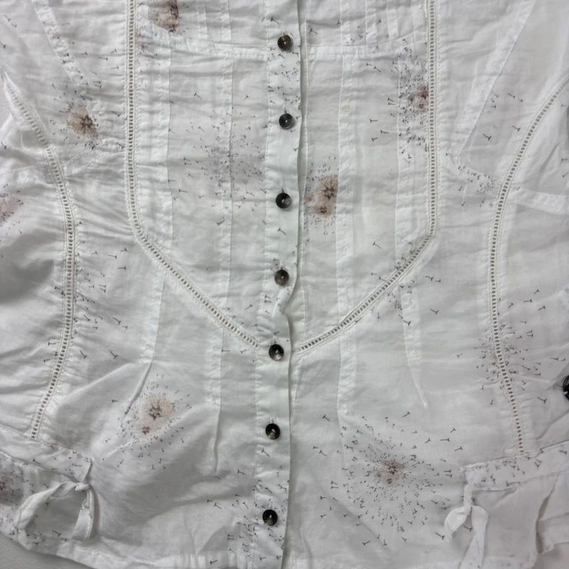 white button through cotton vest