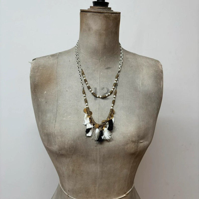 layered pearl beaded necklace