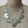 chunky silver heart necklace