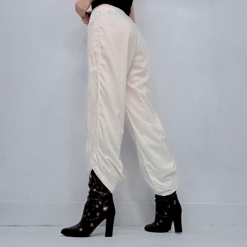white pleated draped Cop Copine trousers