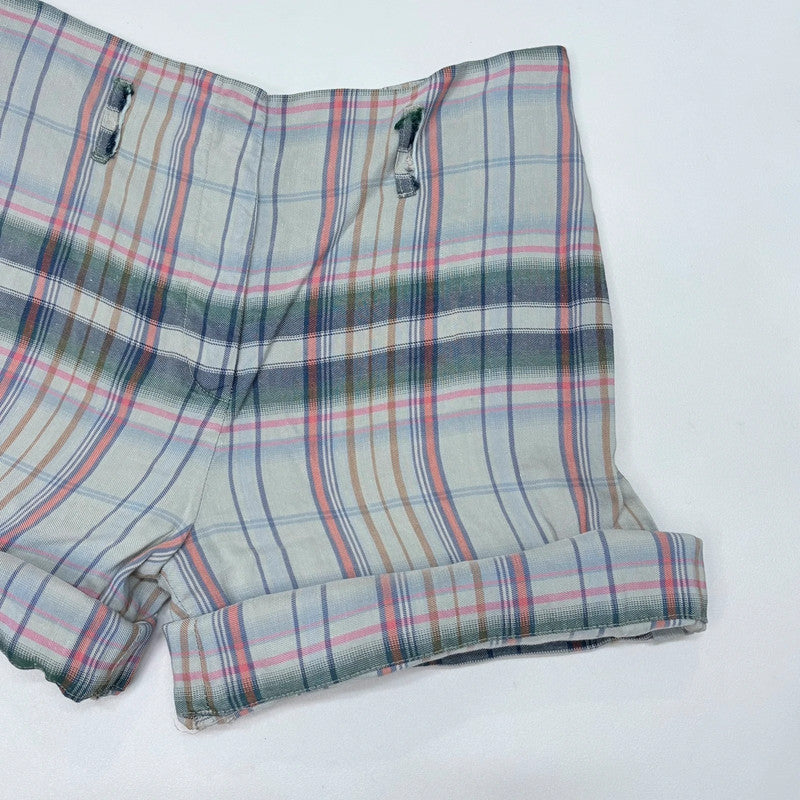 linen checked gingham shorts