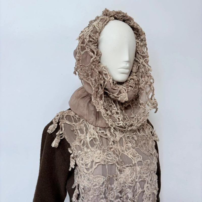 distressed flared wool cashe jumper