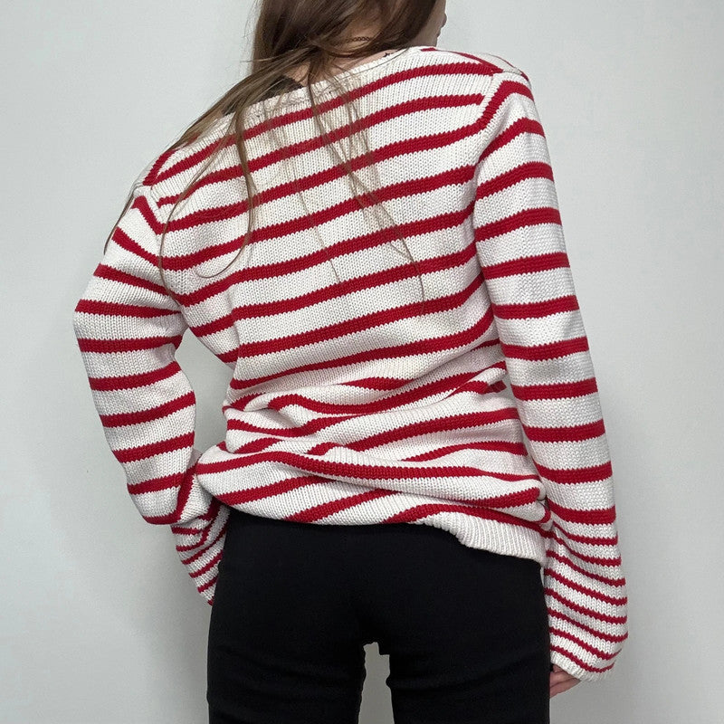 oversized slouchy striped knit jumper