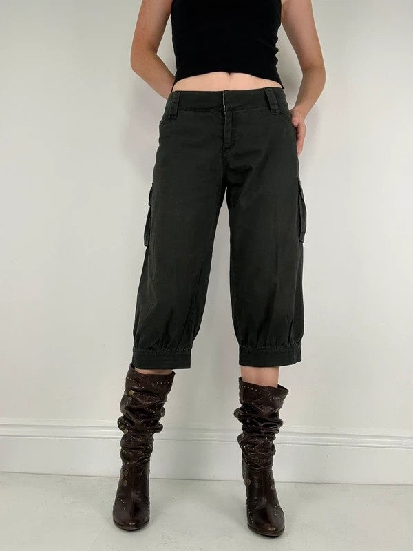 Low rise grey cotton capri bloomers