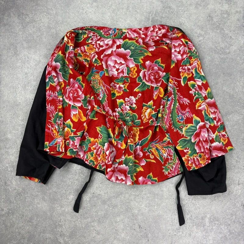 black linen boxy cropped kimono jacket