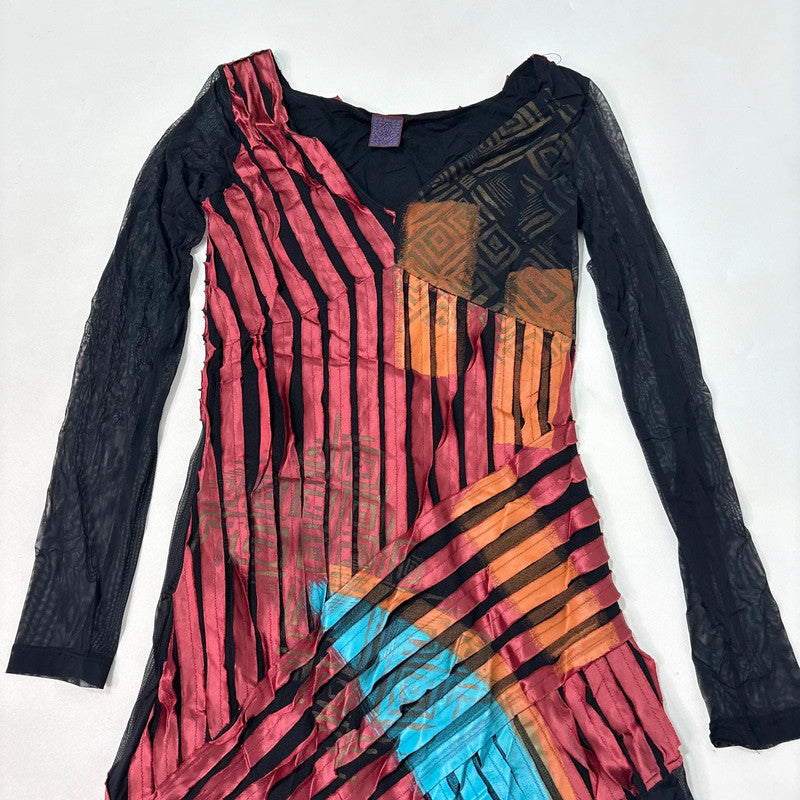 distressed asymmetric midi dress