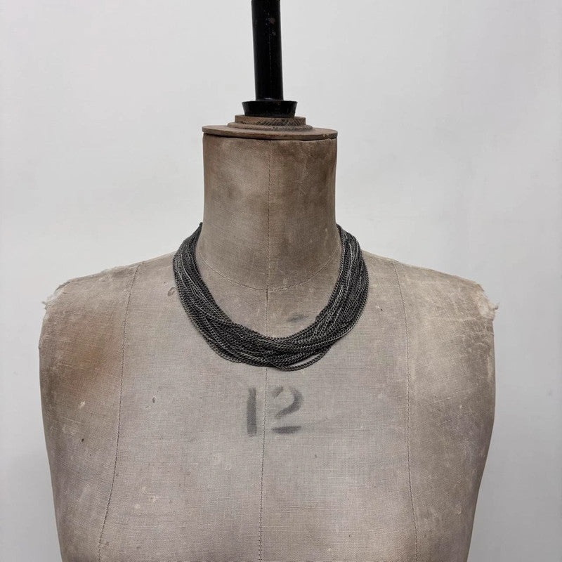 layered silver chain necklace