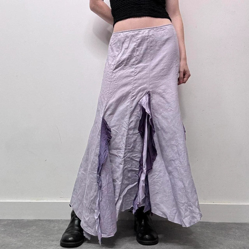 linen ruffle fairy maxi skirt
