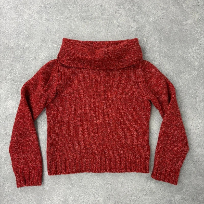 Vintage red knit massimo dutti wool roll neck sweater