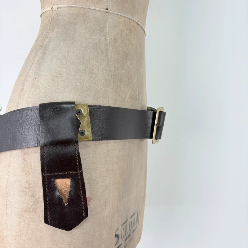 Brown leather wrap layered belt