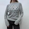 Alpaca wool knit sheer jumper