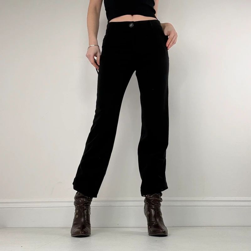 black Cop Copine pleated flared trousers