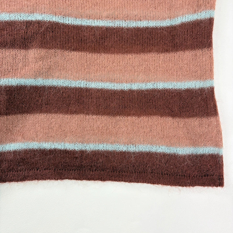 sheer striped brown mohair jumper
