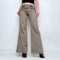 button corset waistband low rise suit pants