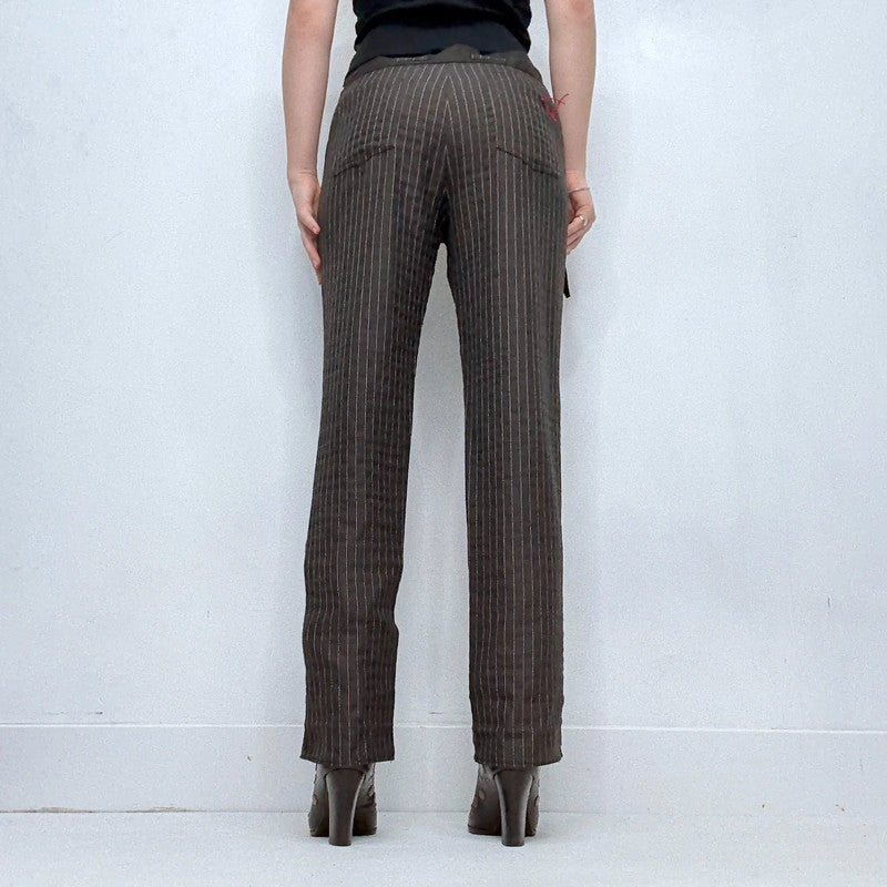 straight leg brown pinstripe Cop Copine trousers