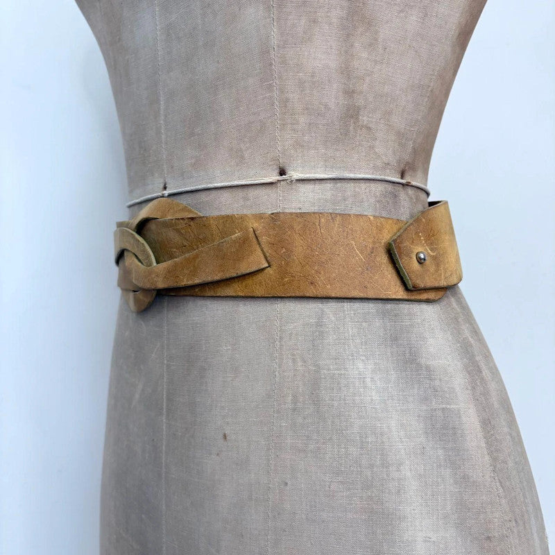 tan leather twist belt